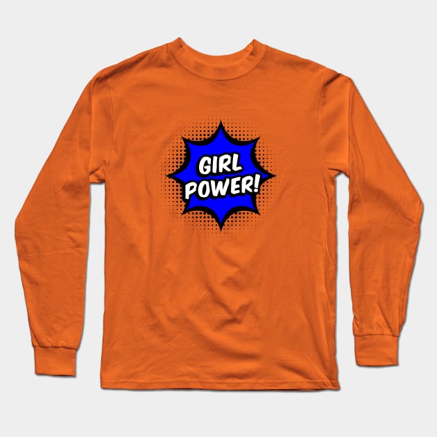 Girl Power! - Blue comic style - L - Girl Power Feminism - Long